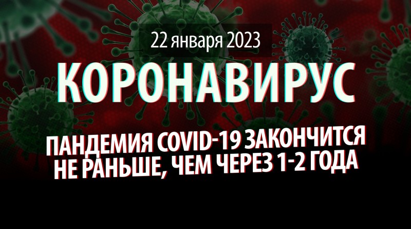 Коронавирус, 22 января. Пандемия COVID-19 закончится не раньше, чем через 1-2 года