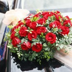 розы украшение автомобиль свадьба