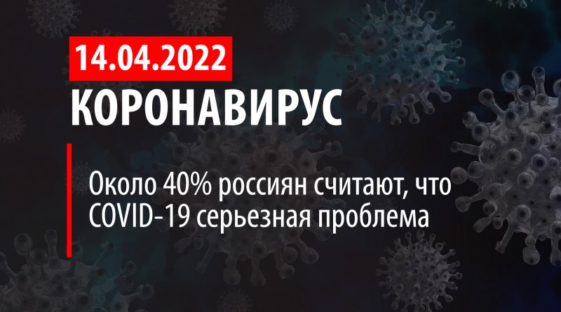 Коронавирус, 14 апреля. Около 40% россиян считают COVID-19 серьезной проблемой.